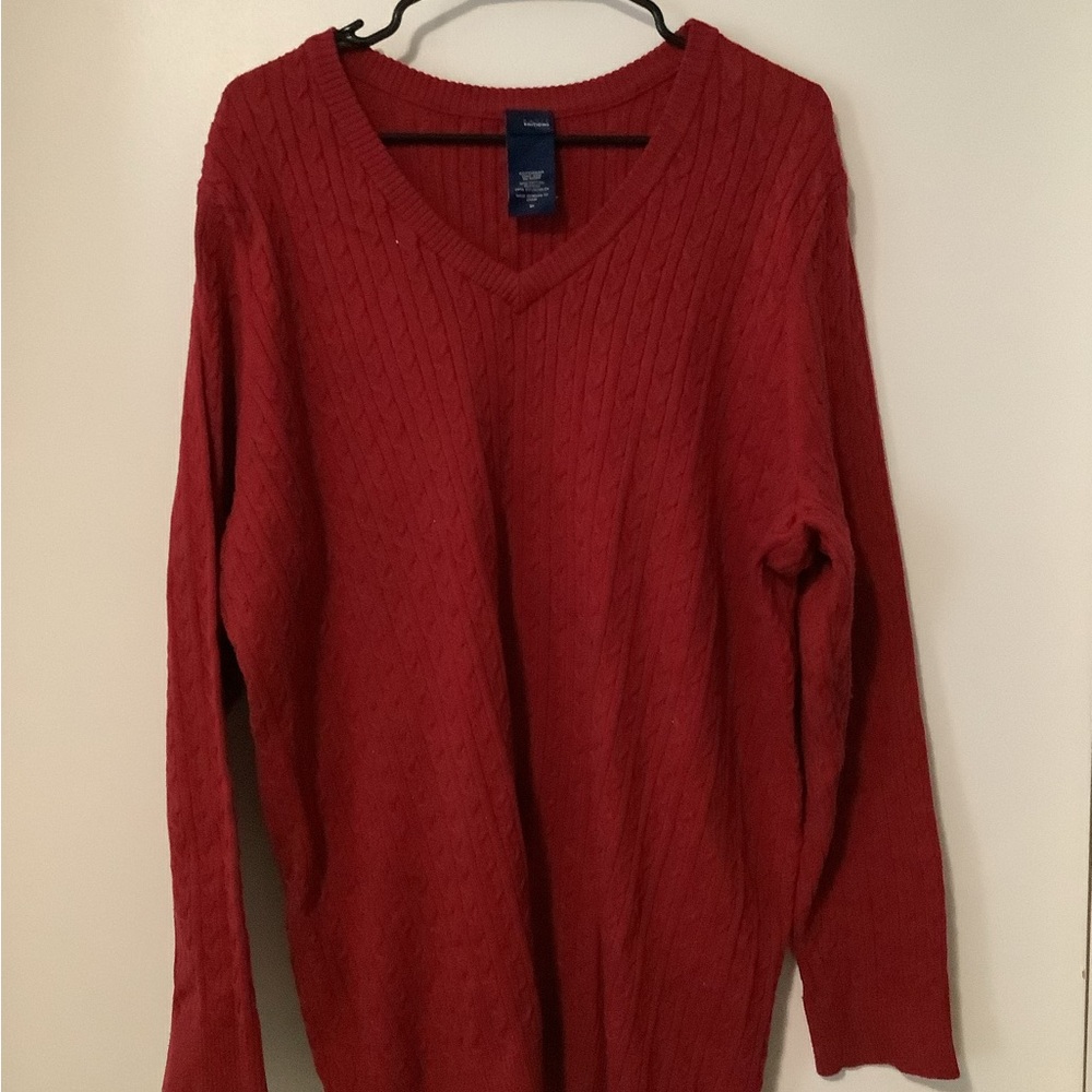Basic Editions Red V-Neck Sweater